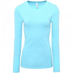 Plain Sheer Rib Long Sleeve Crew Neck Bella +Canvas 135 GSM